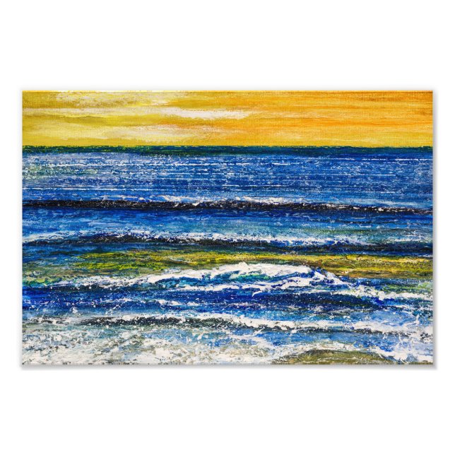 Photo Print - Seaside Sunset And Sea Waves (Front)