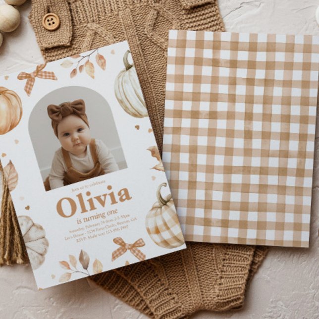 Photo Pumpkin Birthday Invitation (Creator Uploaded)