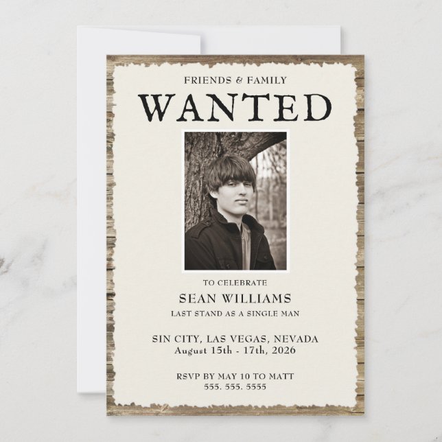 Photo & QR-Code Bachelor Weekend Invitation (Front)