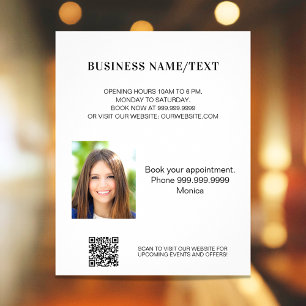 Photo qr code beauty salon makeup business flyer
