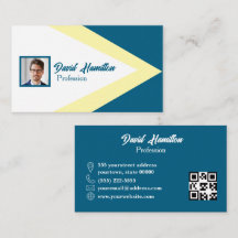 Photo QR CODE Bleu Cobalt White Yellow Geometric