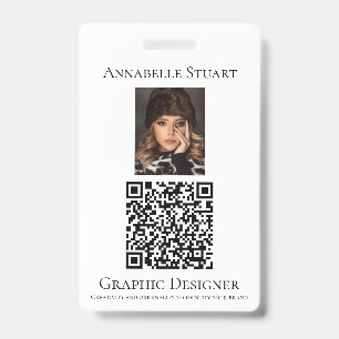 Photo QR code Business Company Large ID Badge