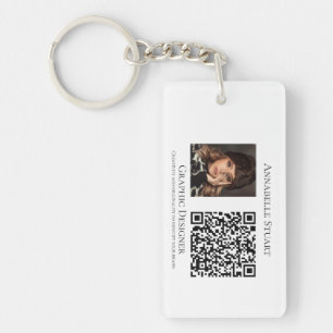 Photo QR code Business Company Large Key Ring