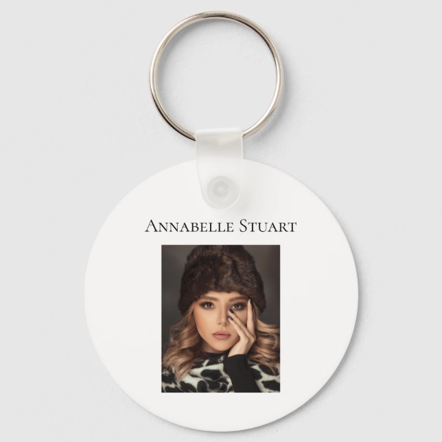 Photo QR code Business Company Large Key Ring (Front)