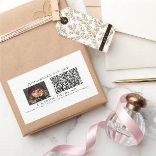 Photo QR code Company Business  Rectangular Sticker