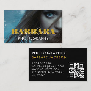 Photo QR Code Photographer Photography Black Business Card