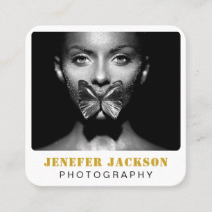 Photo QR Code Photographer Photography white QR Square Business Card
