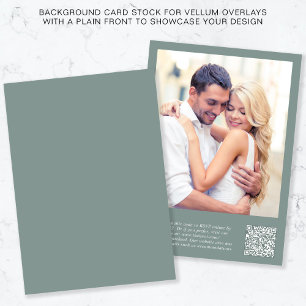Photo QR Code Sage Background For Vellum Overlay Invitation