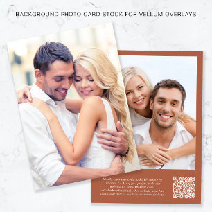 Photo QR Code Terracotta Background Vellum Overlay Invitation