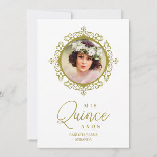 Photo Quinceañera Español Effect Classic Lace Invitation