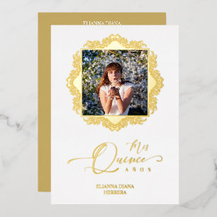 Photo Quinceañera Español Effect Golden Lace