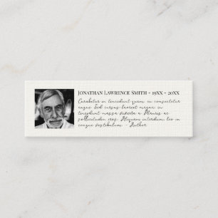 Photo quote celebration of life funeral bookmark mini business card