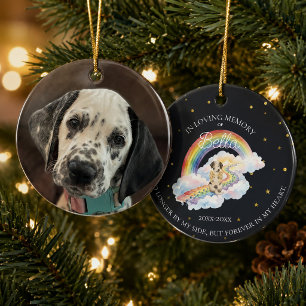Photo Rainbow Bridge Dog Angel Pet Memorial Ceramic Ornament
