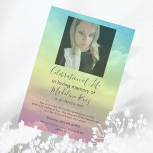 Photo Rainbow Sk Transparency Celebration of Life Invitation