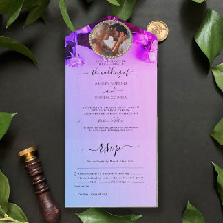 Photo Rainbow Wedding All In One Invitation