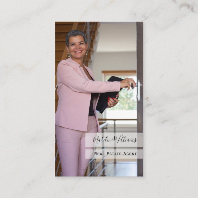 Photo Real Estate Agent Business Card (Front)
