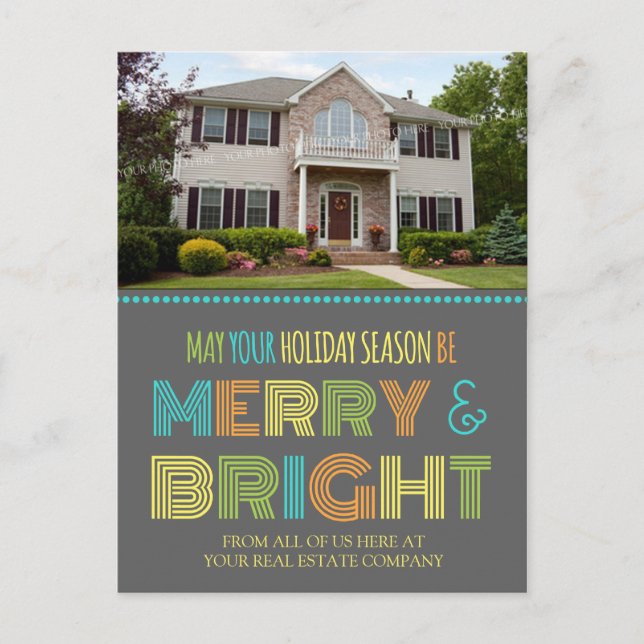 Photo Real Estate Agent Season's Greetings Postcar Holiday Postcard (Front)