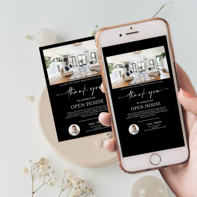 Photo Real Estate Open House Script Thank You Card (Photo Real Estate Open House Script Thank You Card)