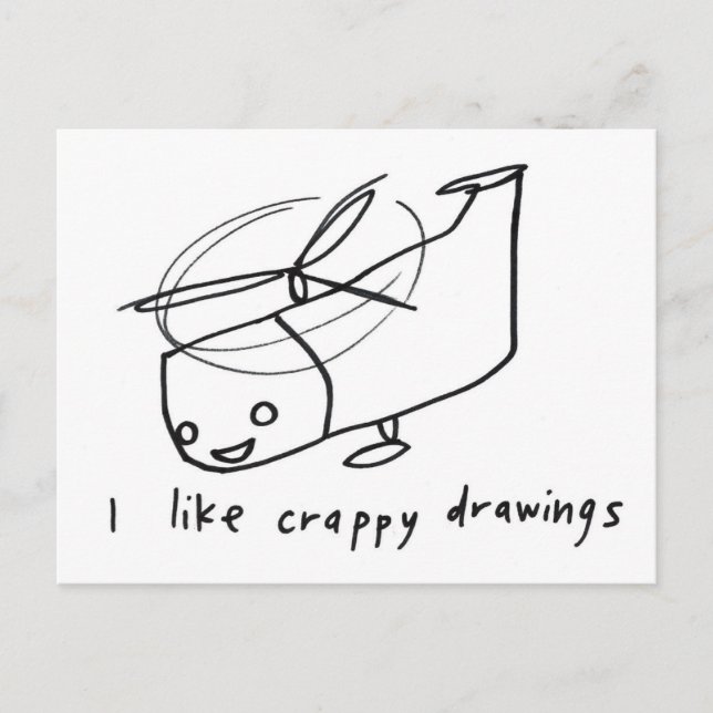 photo realistic drawing of a helicopter postcard (Front)