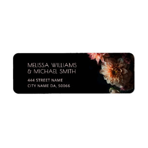 Photo Realistic Flowers Dark Moody  Return Address Label