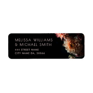 Photo Realistic Flowers Dark Moody Return Address Label