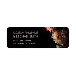 Photo Realistic Flowers Dark Moody Return Address Label