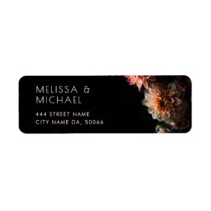 Photo Realistic Flowers Dark Moody Return Address Label