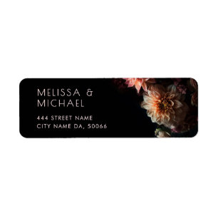Photo Realistic Flowers Dark Moody Return Address Label