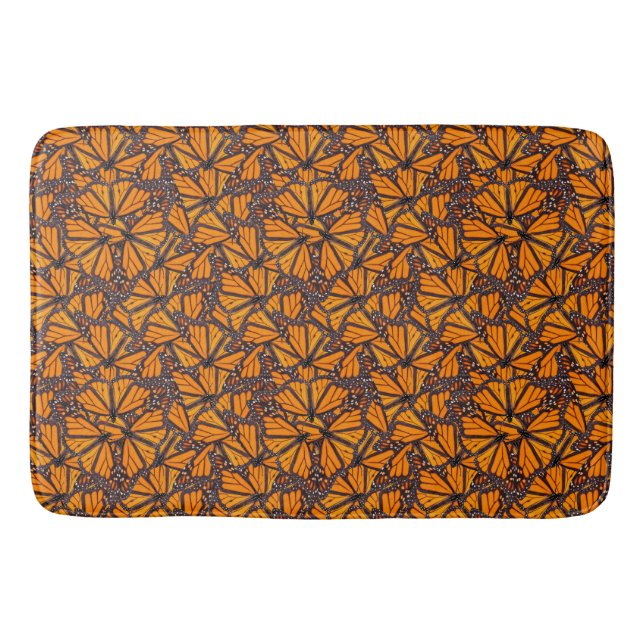 Photo Realistic Monarch Butterflies Bath Mat (Front)