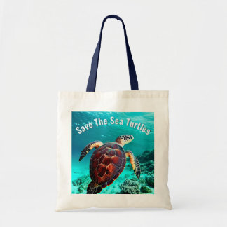 Photo Realistic Sea Turtle | Save The Sea Turtles Tote Bag