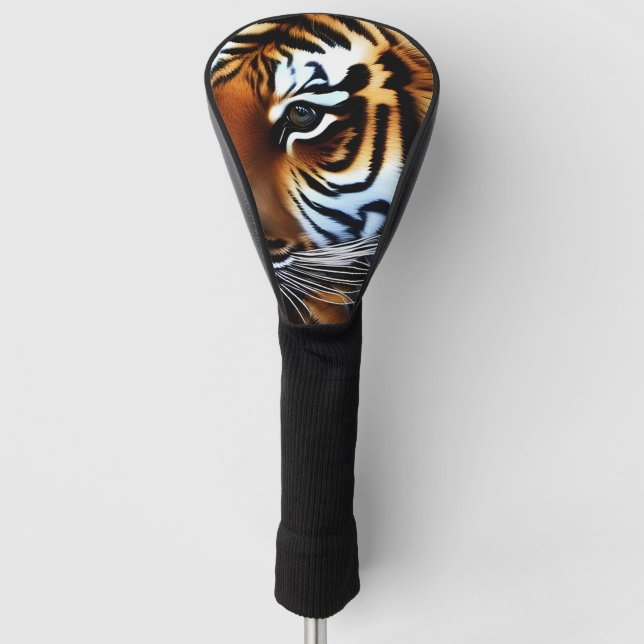 Photo Realistic Tiger Portrait Golf Head Cover (Front)