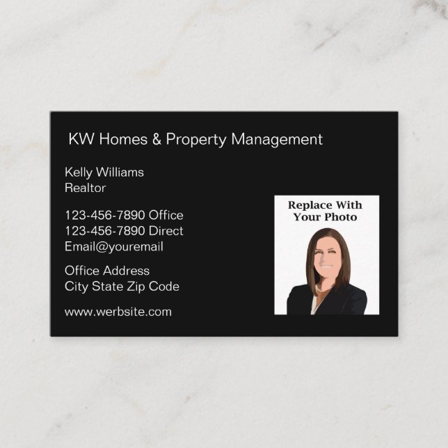 Photo Realtor Business Cards Simple Design (Front)