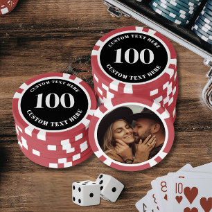 Photo Red 100 Numbered Poker Chips