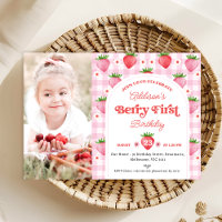 Photo Red Strawberry Berry Sweet 1st Birthday