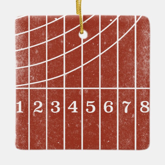 Photo Red Track Christmas Decoration for Runners (Front)