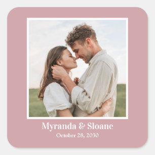 Photo Rehearsal Dinner Dusty Rose Square Sticker