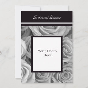 Photo Rehearsal Dinner Invitation -- Rose Border