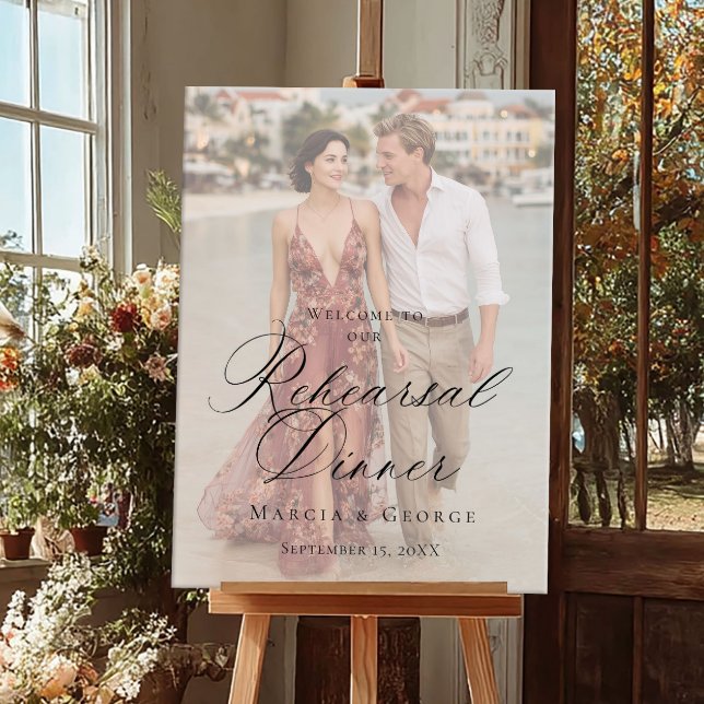 Photo rehearsal dinner welcome sign (Creator Uploaded)