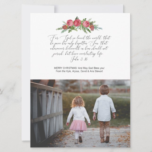 Photo Religous Christian Card John 3:16 (Front)