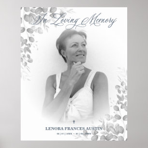 Photo Remembrance Service Dear Ones Black & White Poster