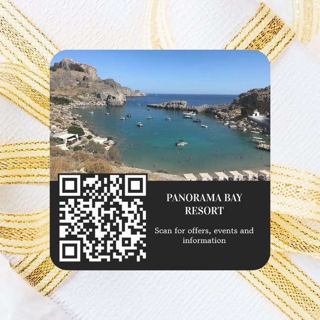 Photo rental travel QR code business Square Sticker (Creator Uploaded)