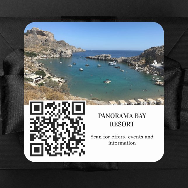 Photo rental travel QR code business Square Sticker (Creator Uploaded)