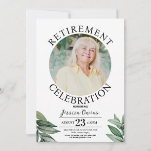 Photo Retirement Womens Celebration Leaves Invitation