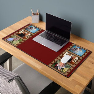 Photo Retro Film Strip Burgandy Desk Mat