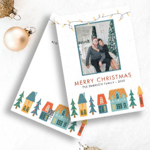 Photo Retro Merry Christmas Cards