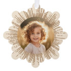 Photo retro sunburst cream snowflake Christmas