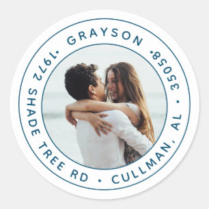 Photo Return Address Label/Seal Classic Round Clas Sticker