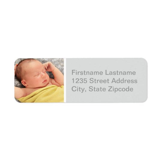 Photo Return Address Labels | Grey