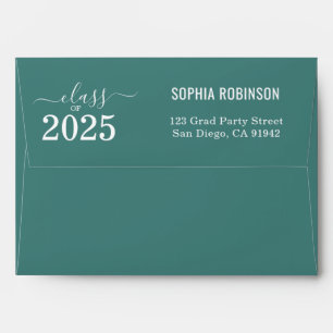 Photo & Return Address Simple Modern Graduation Envelope