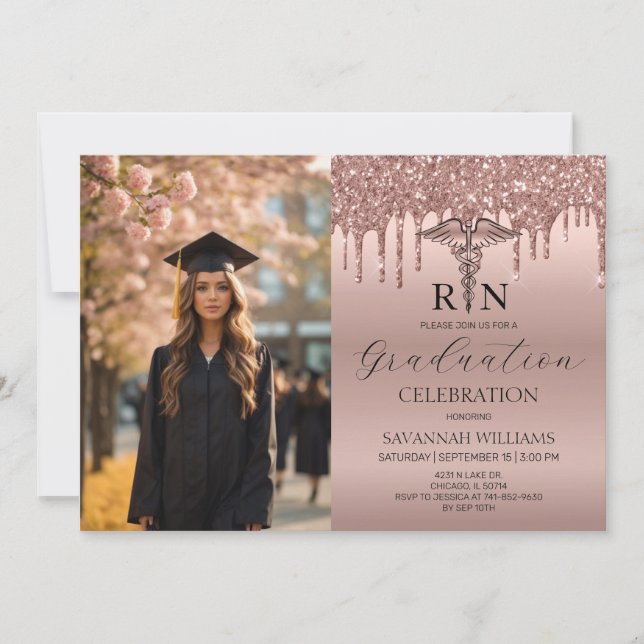 Photo RN Nursing Graduation Celebration Invitation (Front)
